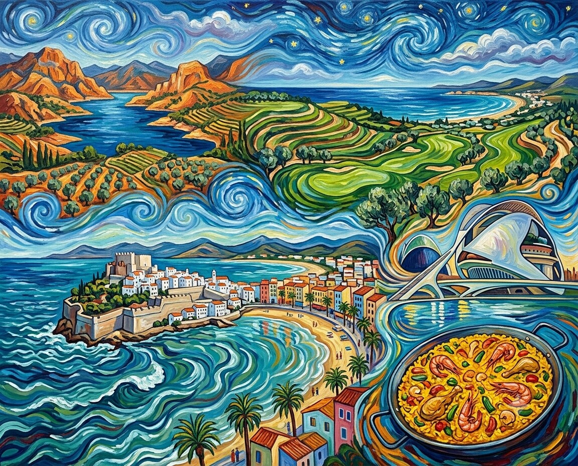 Vinaròs im Stil von Van Gogh
